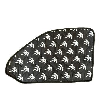 Preview: Thermomatte in schwarz mit weißen Palmen für die Fahrerseite