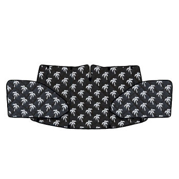 Thermomatten Fahrerhaus in schwarz mit weißen Palmen