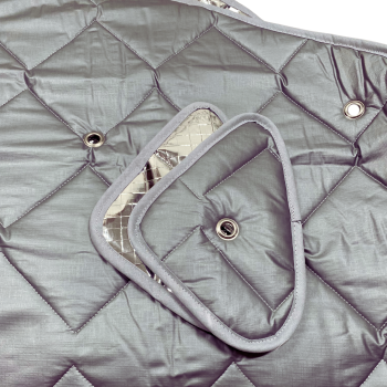 Preview: Thermomatten Fahrerhaus mit grauer Innenseite und silberner Außenseite