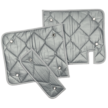 Thermomatten Schiebefenster mit grauer Innenseite und silberner Außenseite