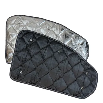 Preview: Thermomatten schwarz Ford Tourneo Custom V710 ab 10/2023 / VW neuer Transporter Fahrerhaus (mit Ausschnitt Spiegel)