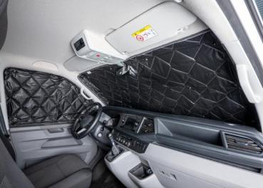 Blackline Thermomattenset 3-tlg. Fahrerhaus VW Caddy ab 2021/ Ford Tourneo Connect ab 22 Innenansicht montiert in Fahrzeug