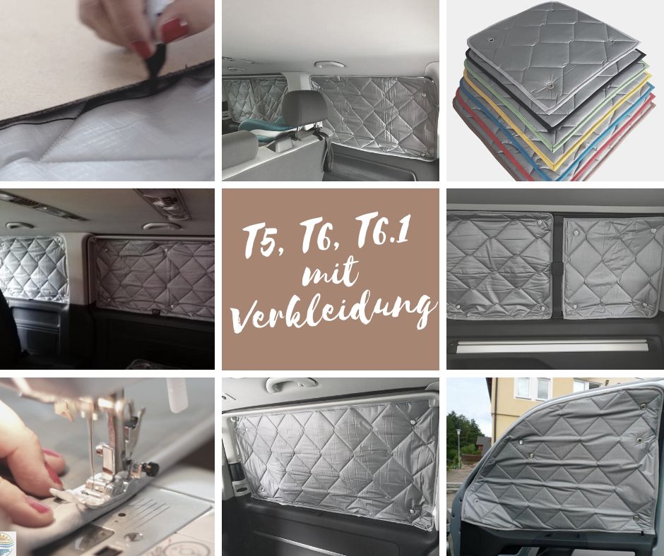 ISOCAMP® Fensterisolierung Thermomatten Cockpit VW T6/T6.1 Bulli Verdunklung