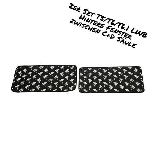 Thermomatten in schwarz mit weißen Palmen