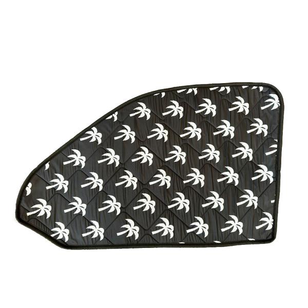 Thermomatte in schwarz mit weißen Palmen für die Fahrerseite