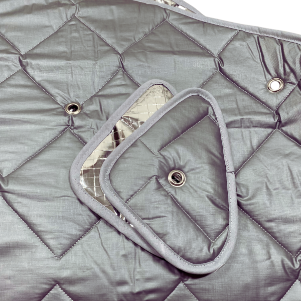 Thermomatten Fahrerhaus mit grauer Innenseite und silberner Außenseite