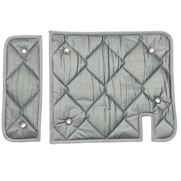 Thermomatten für nachgerüstete Schiebefenster mit grauer Innenseite