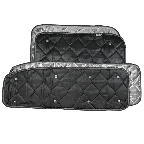 Set: Thermomatten schwarz Komplettset 8-teilig Ford Tourneo Custom V710 ab 10/2023 / VW neuer Transporter - langer Radstand
