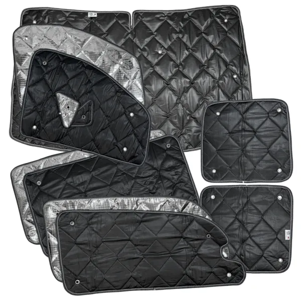 Set: Thermomatten schwarz Komplettset 9-teilig Mercedes Vito/Viano 2004-2014 (639) kurzer Radstand