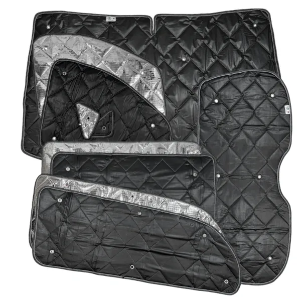 Set: Thermomatten schwarz Komplettset 10-teilig Mercedes Vito, Viano, V-Klasse, Tourer ab 2014 (447) extralanger Radstand für Heckklappe