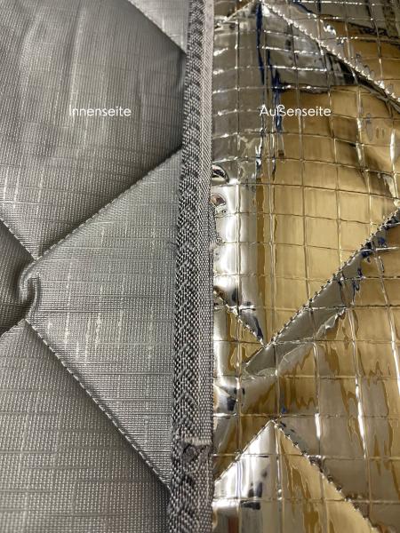 Detail Thermomatten innen grau / außen silber