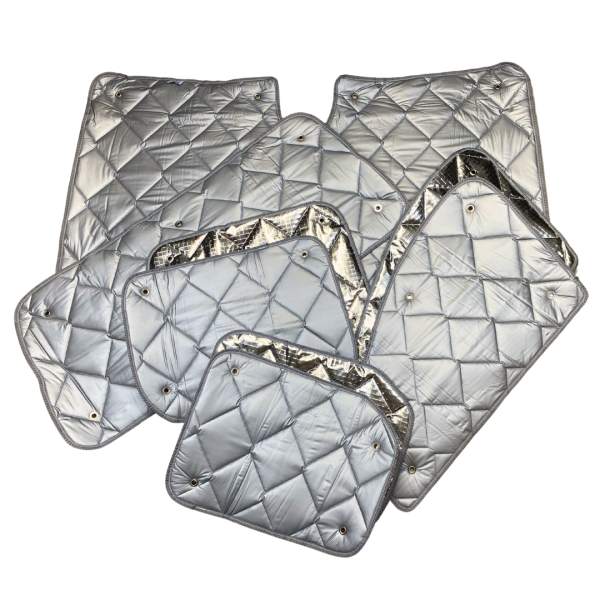 Thermomatten Komplettset graue Innenseite - silberne Außenseite