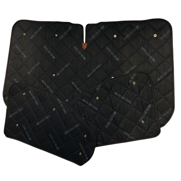 Thermomatten Fahrerhaus mit schwarzer Innenseite  und weißer Schrift