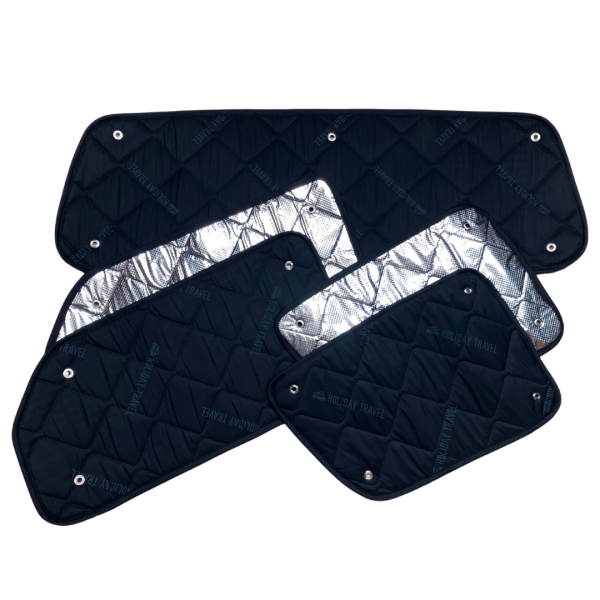 Thermomatten Wohnraum und Heck mit schwarzer Innenseite und silberner Außenseite