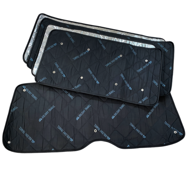 Thermomatten Wohnraum und Heck mit schwarzer Innenseite und silberner Außenseite