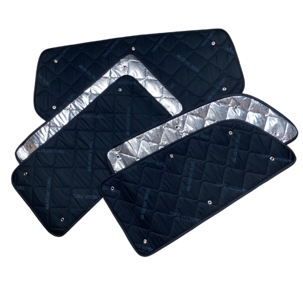 Thermomatten Wohnraum und Heck mit schwarzer Innenseite und silberner Außenseite