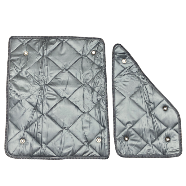 Thermomatten Seitenschieben mit grauer Innenseite und silberner Außenseite