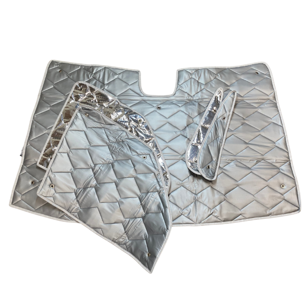 Thermomatten Fahrerhaus mit grauer Innenseite und silberner Außenseite