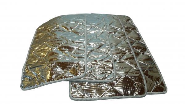 Silbernes Thermomattenset für VW T5/T6/T6.1 mit kurzem Radstand, abgesteppt, passend für Wohnraum mit Originalverkleidung